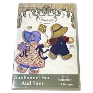 Anita Goodesign Sunbonnet Sue And Sam CD New Cottagecore Whimsical Embroidery